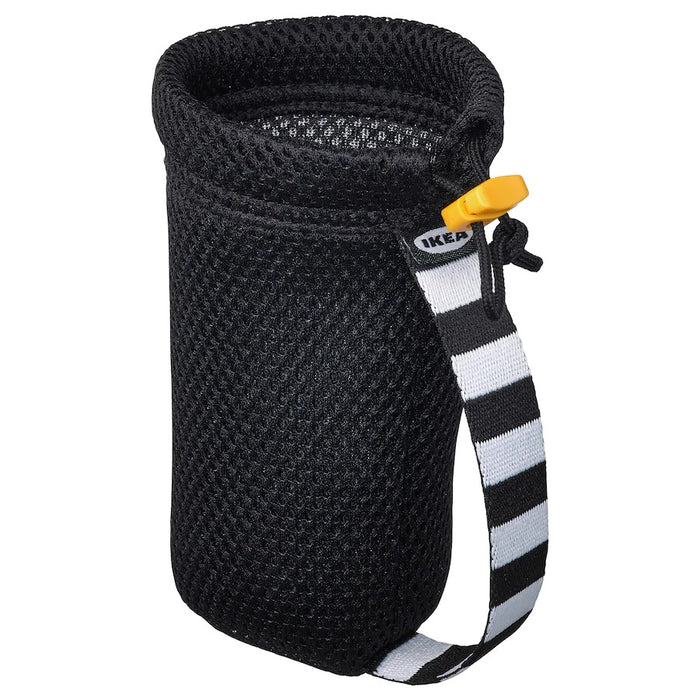HOPTRASSLA Bottle carrier, black, 6x15cm