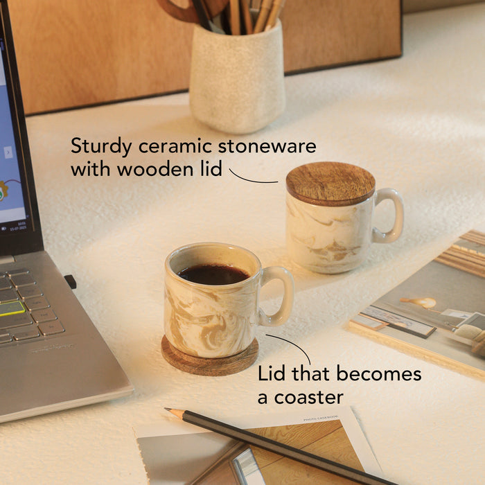 Jupiter Mug Set of 4 with wooden lid