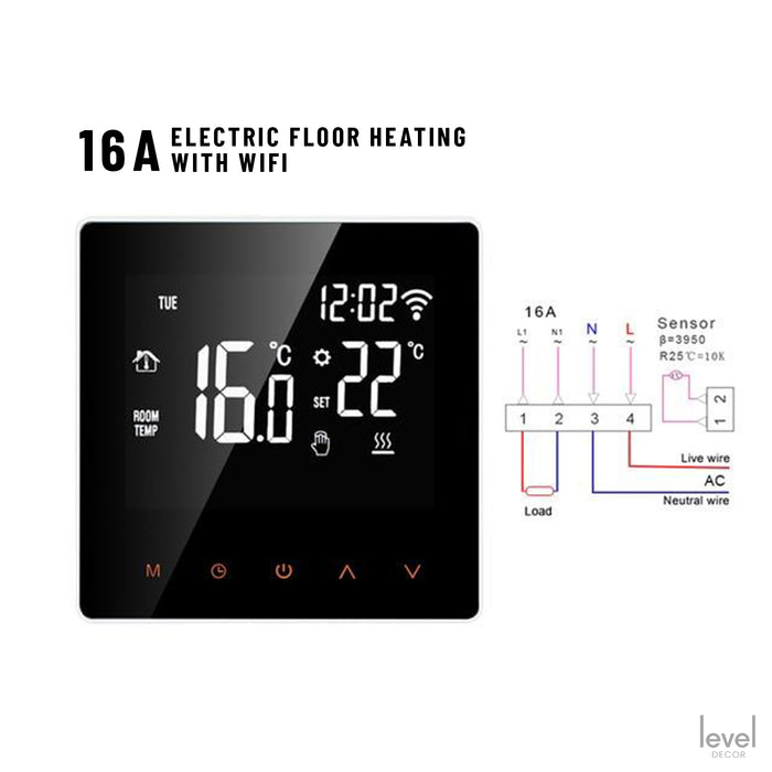 KETA WiFi Smart Thermostat | with Remote Controller for Google Home, Alexa - Level Decor