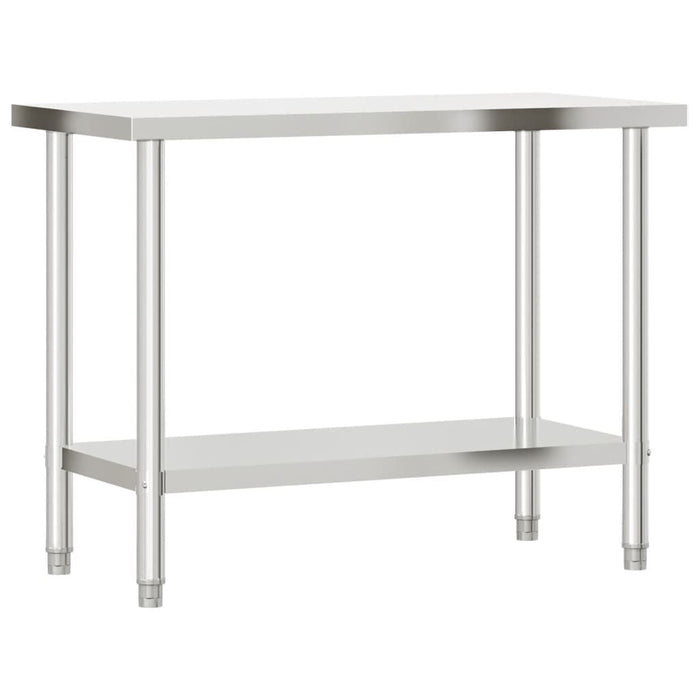 Kitchen Work Table with Overshelf 43.3"x21.7"x59.1" Stainless Steel Doba