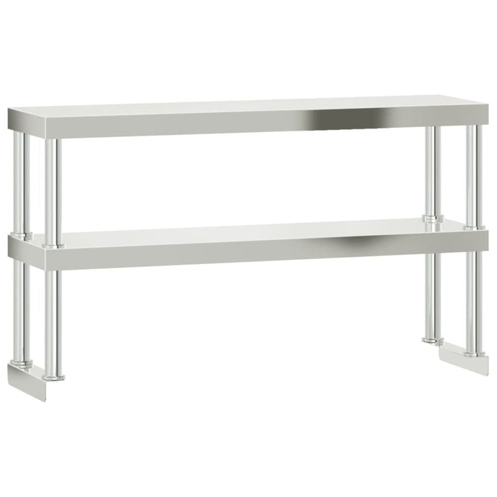 Kitchen Work Table with Overshelf 43.3"x21.7"x59.1" Stainless Steel Doba