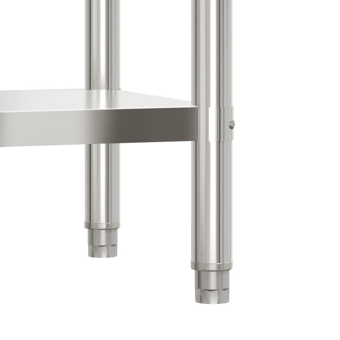 Kitchen Work Table with Overshelf 43.3"x21.7"x59.1" Stainless Steel Doba