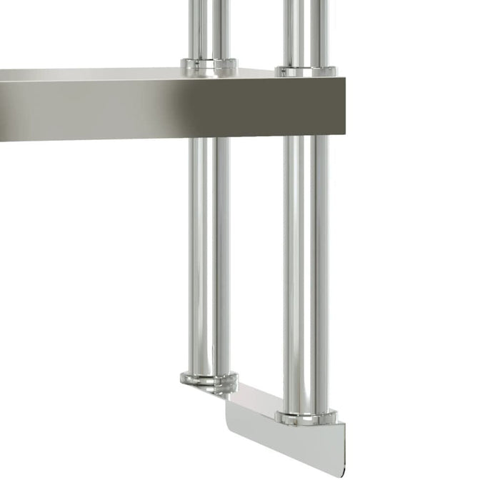 Kitchen Work Table with Overshelf 43.3"x21.7"x59.1" Stainless Steel Doba
