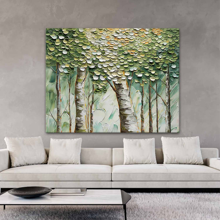 3D Green Tree Texture Painting 3D Green Tree Modern Canvas Wall Art Decor Tree Canvas Art for Sale