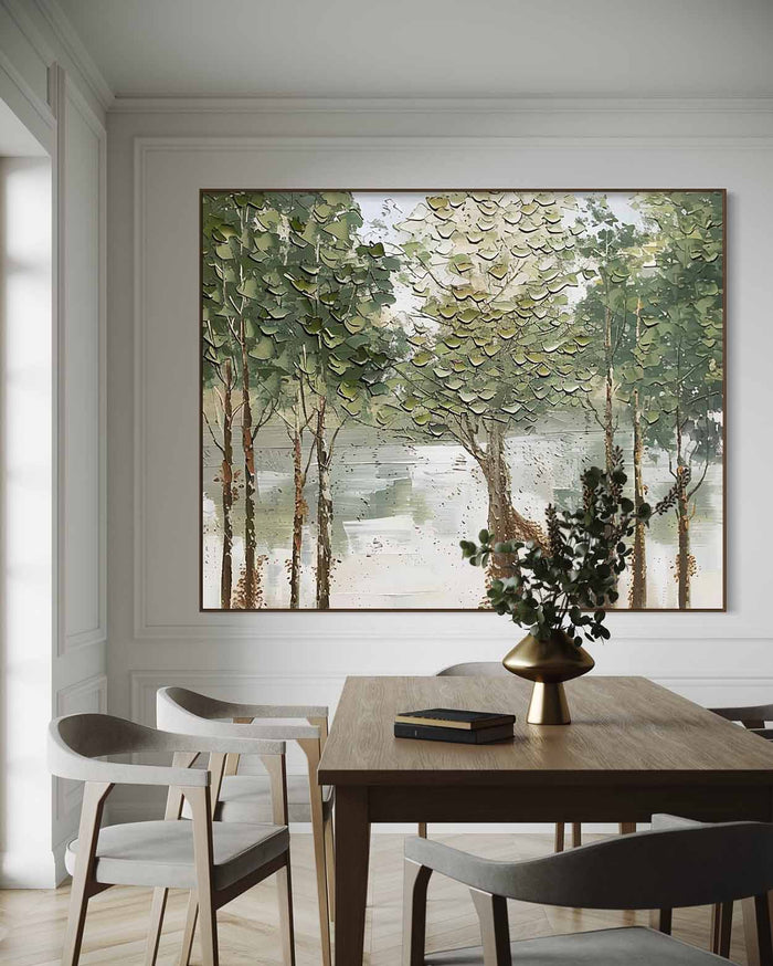 Green Tree Canvas Art Green Tree Texture Painting Tree Modern Canvas Wall Art Decor For Sale