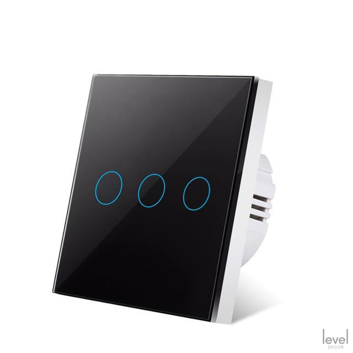 LED 2 Gang Crystal Tempered Glass Wall Light Touch Switch - Level Decor