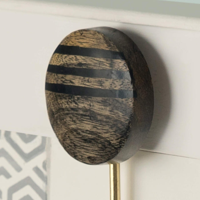 Lines Black Wooden Wall Hook