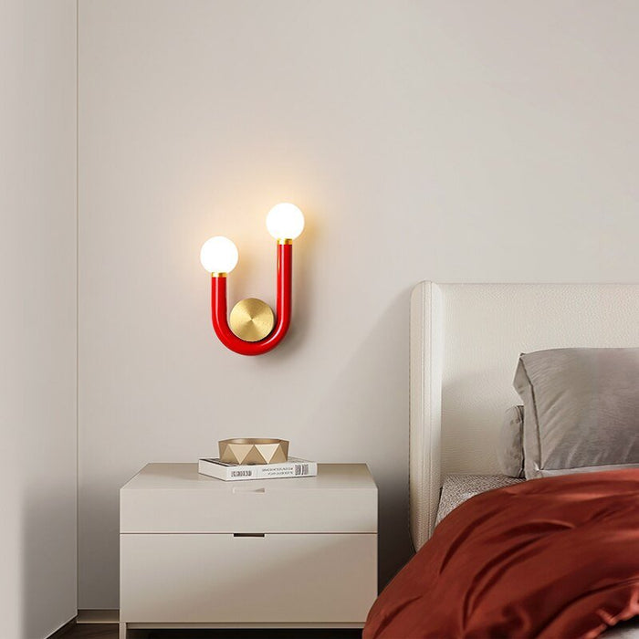 Lysandra Wall Lamp - A - Red - 6.5" x 3.7" x 9.4" / 16.5cm x 9.5cm x 24cm - 10W / Warm White - Level Decor