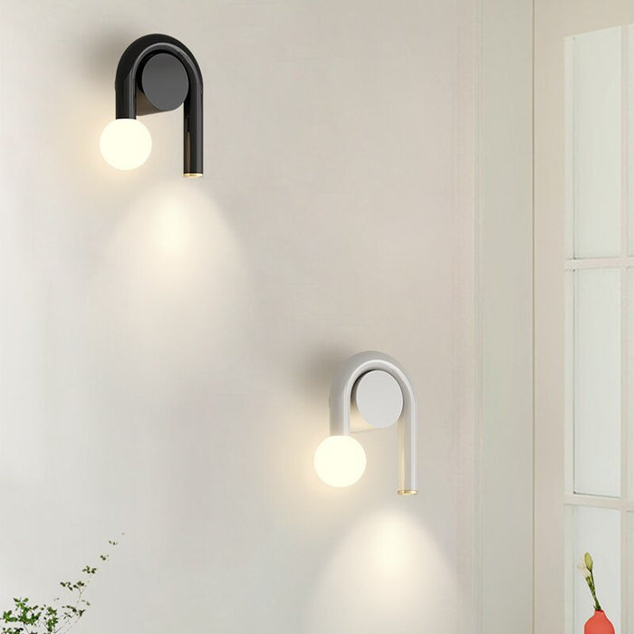 Lysandra Wall Lamp - B - White - 8.7" x 7.5" / 22cm x 19cm - 12W / Warm White - Level Decor