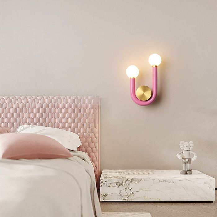 Lysandra Wall Lamp - A - Pink - 6.5" x 3.7" x 9.4" / 16.5cm x 9.5cm x 24cm - 10W / Warm White - Level Decor
