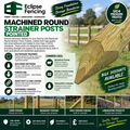 Machined Round Strainer Posts Pointed UC4 – Heavy-Duty Pressure-Treated Timber.-Eclipse Fencing