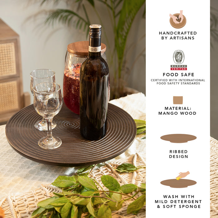 Mango  Lazy Susan Ribbed Natural