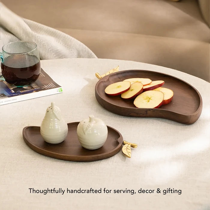 Mango memory wooden platter- set of 2
