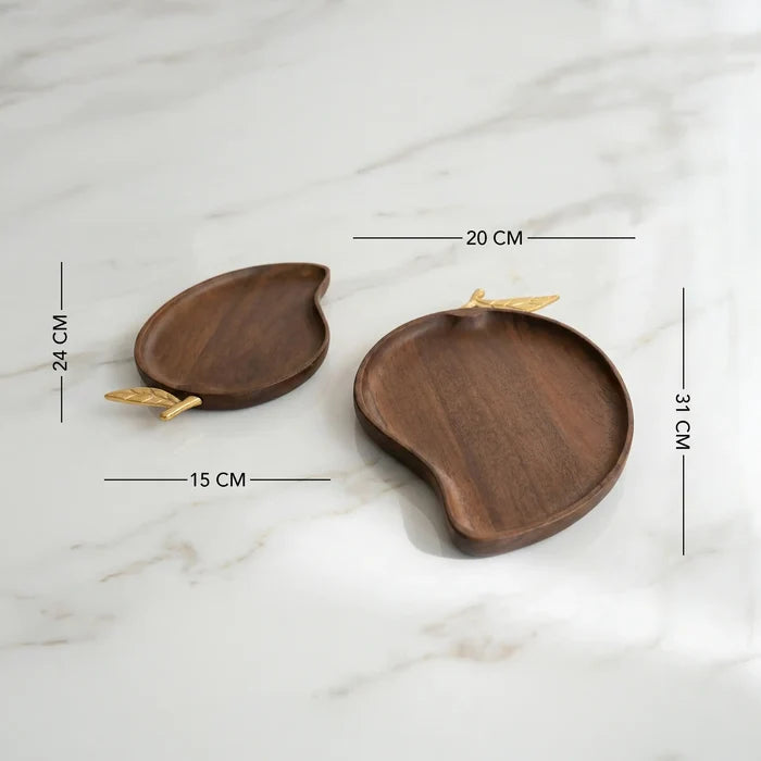 Mango memory wooden platter- set of 2