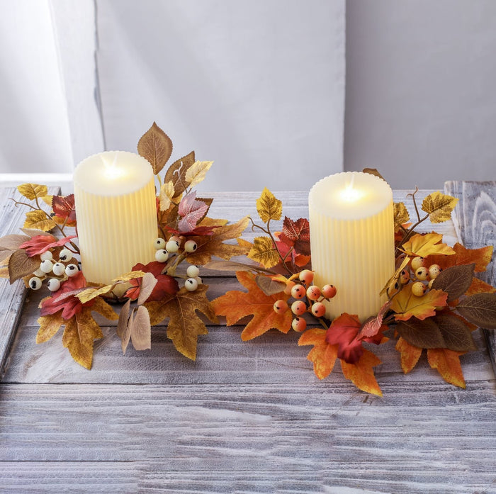 Maple Leaf and Fruit Candlestick Garland Modern Farmhouse
