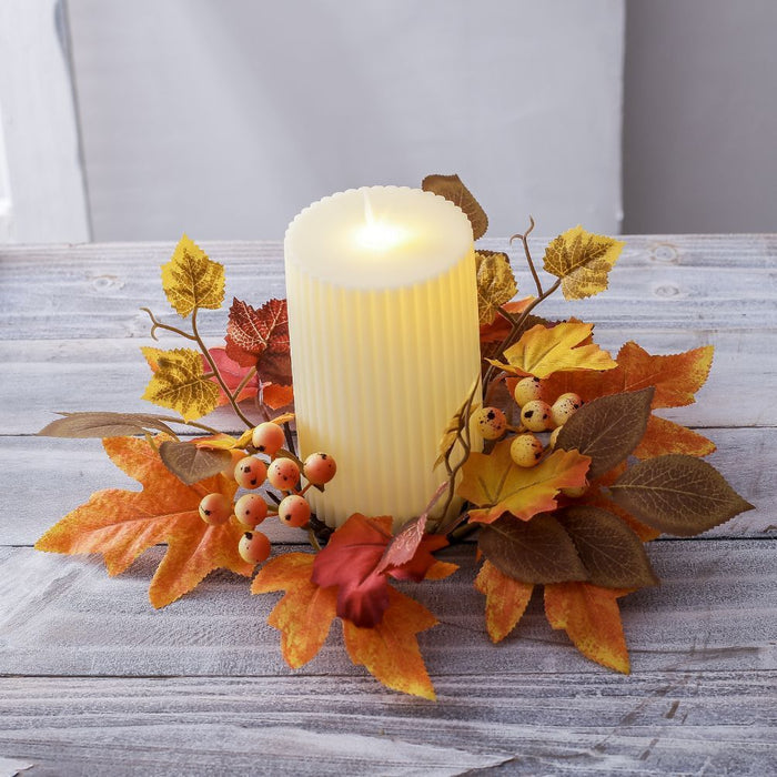 Maple Leaf and Fruit Candlestick Garland Modern Farmhouse