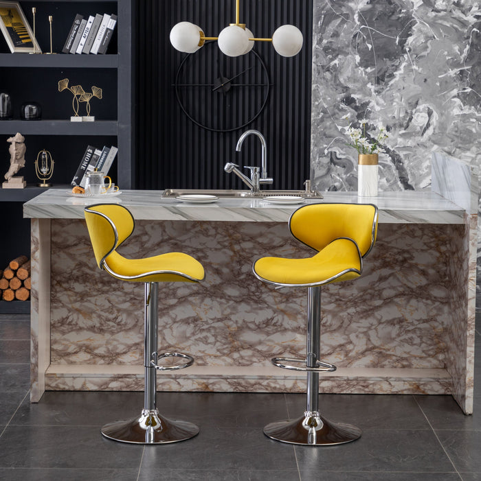 Masaccio Adjustable Barstool Set of 2 Doba
