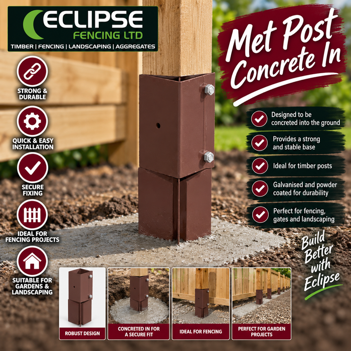 Met Post Concrete In – Secure and Durable Post Support-Eclipse Fencing
