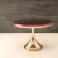 Metal Cake Stand Sml Maroon - ellementry