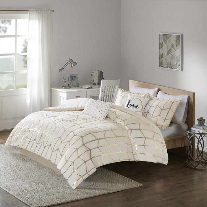 Metallic Printed Comforter Set Doba
