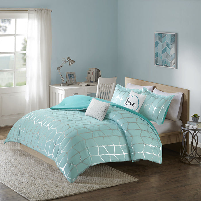 Metallic Printed Comforter Set Doba