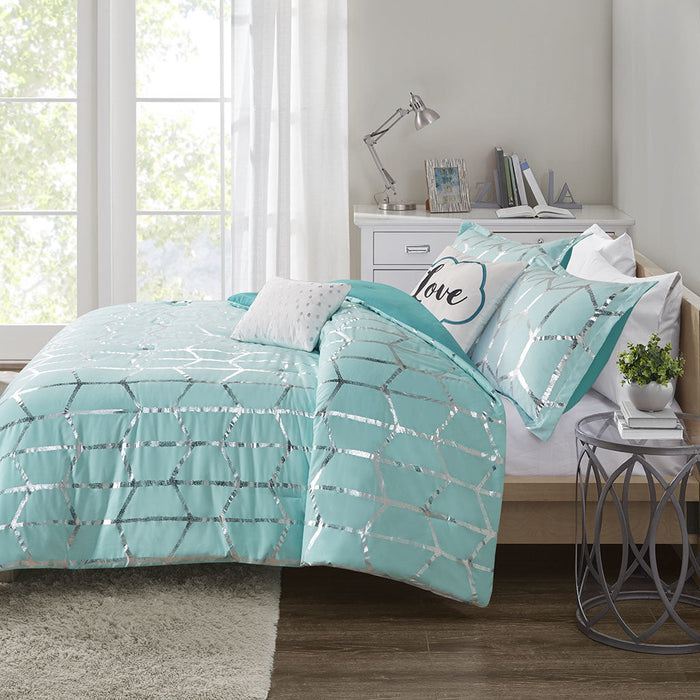 Metallic Printed Comforter Set Doba