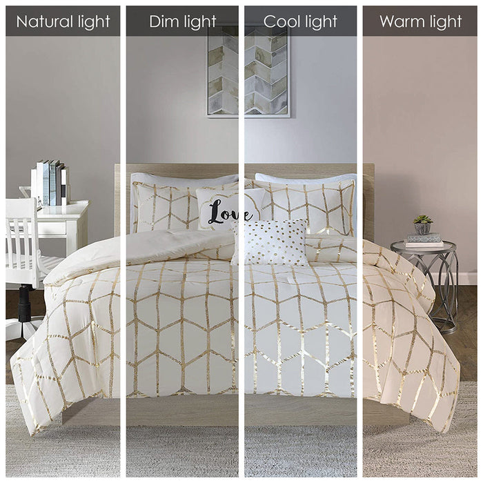 Metallic Printed Comforter Set Doba