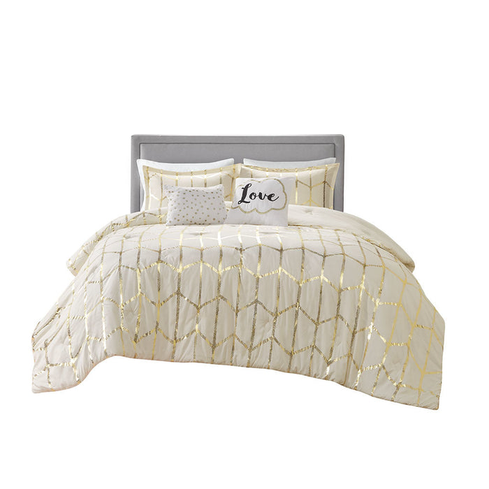 Metallic Printed Comforter Set Doba