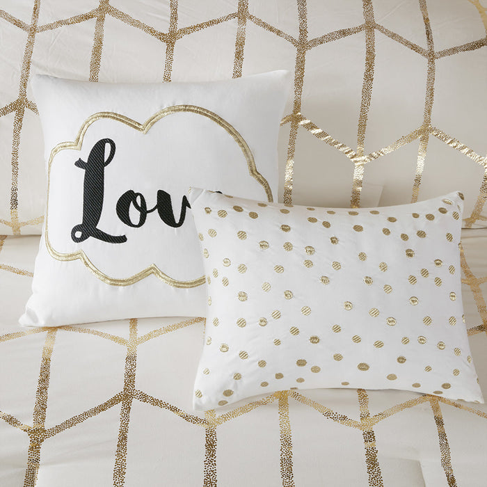 Metallic Printed Comforter Set Doba