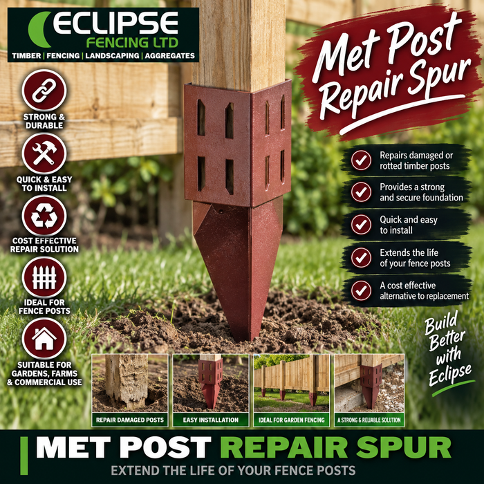 MetPosts Repair Spur – Reinforce and Stabilise Fence Posts-Eclipse Fencing