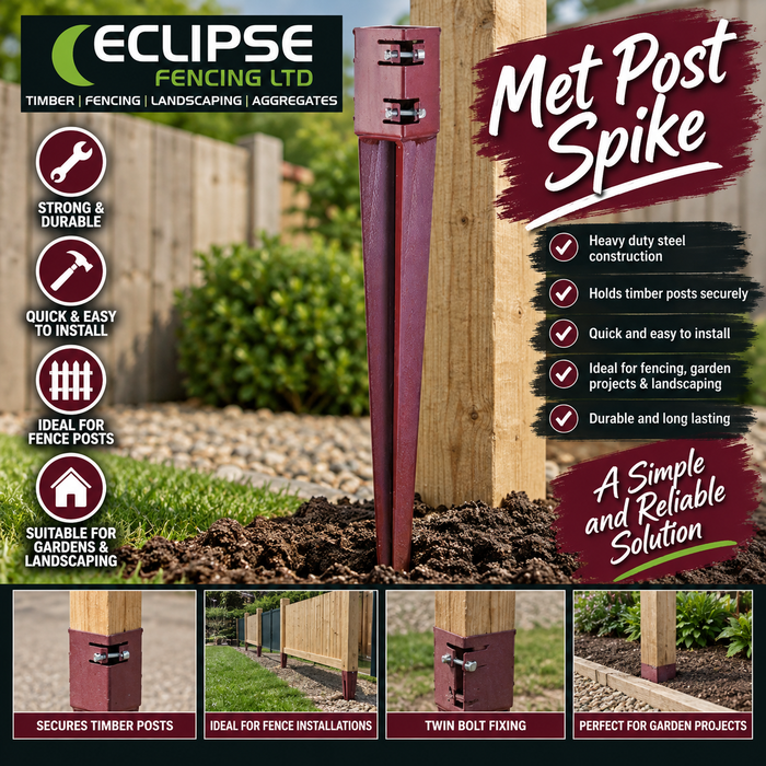 MetPosts Spike – Quick & Secure Ground Post Anchor-Eclipse Fencing