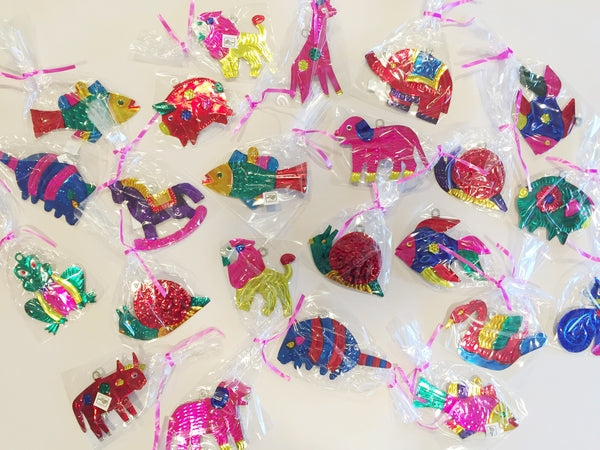 Mexican Tin Ornaments: Animals