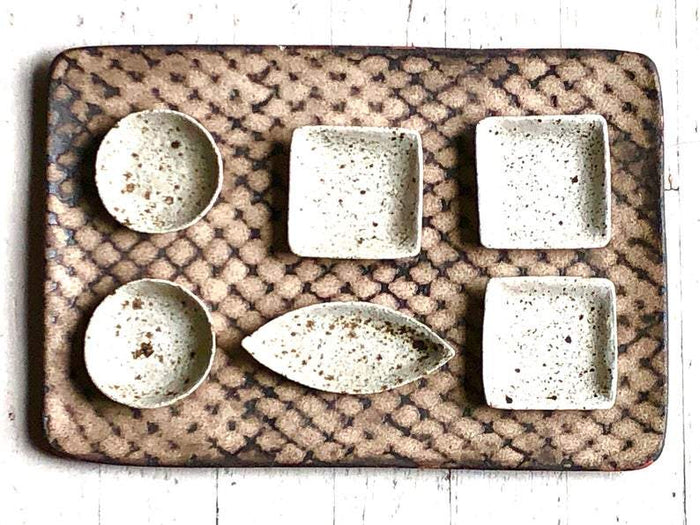 Swampgirl Pottery Medium Rectangular Serving Tray Midcentury Matzoh