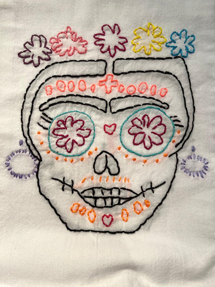 Millie's Tea Towels, Hand Embroidered: Dia de Los Muertos Collection (7 to choose from)