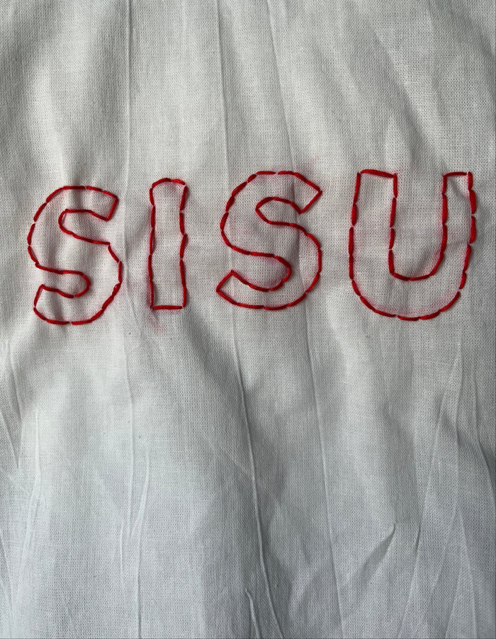 Millie's Tea Towels, Hand Embroidered: Sisu