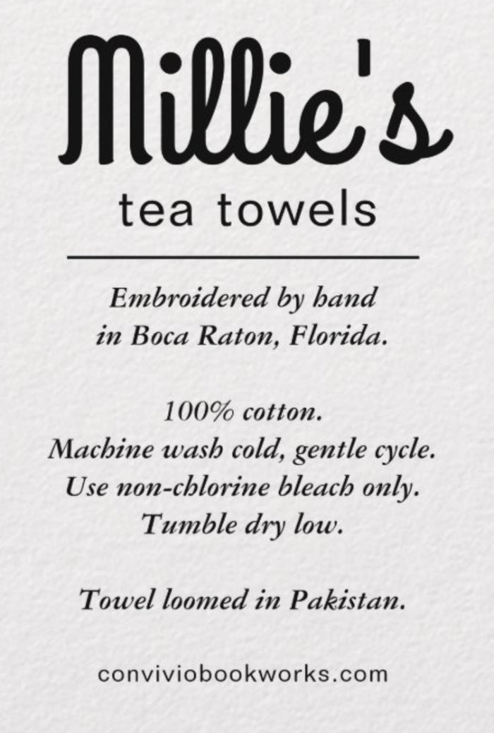 Millie's Tea Towels, Hand Embroidered: Snowman Collection (7 to choose from)