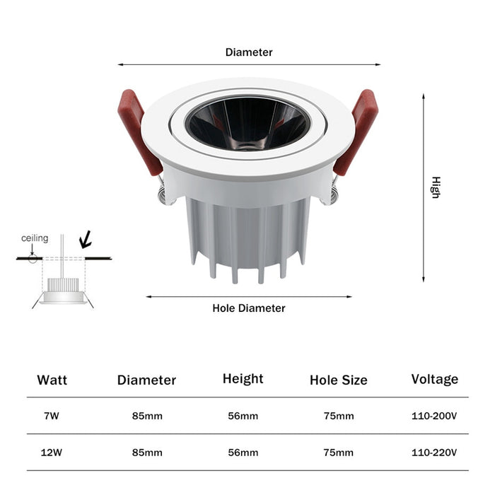 Modern Recessed Dimmable Adjustable Light - Level Decor