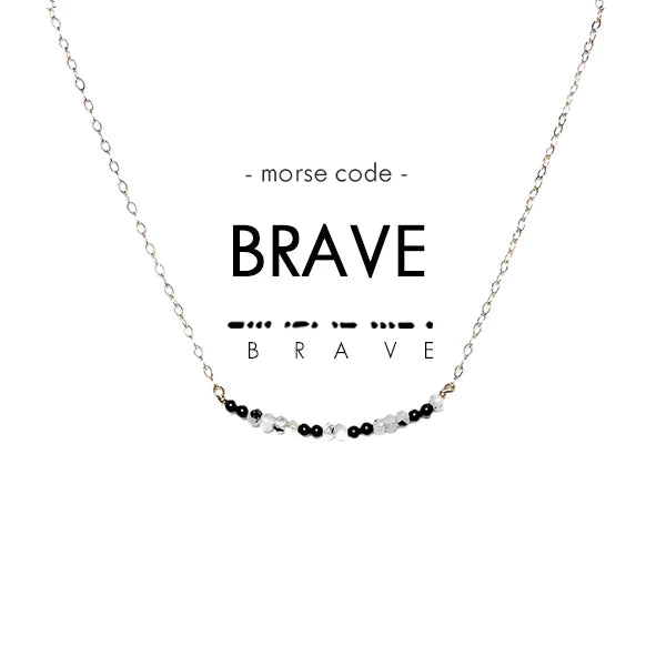 Morse Code Necklace BRAVE