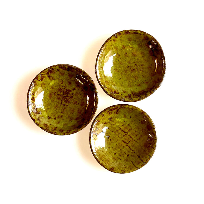 Moss Green Dessert Bowl, Set of 3