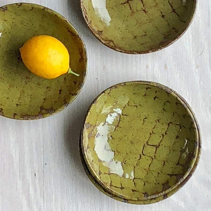 Moss Green Dessert Bowl, Set of 3