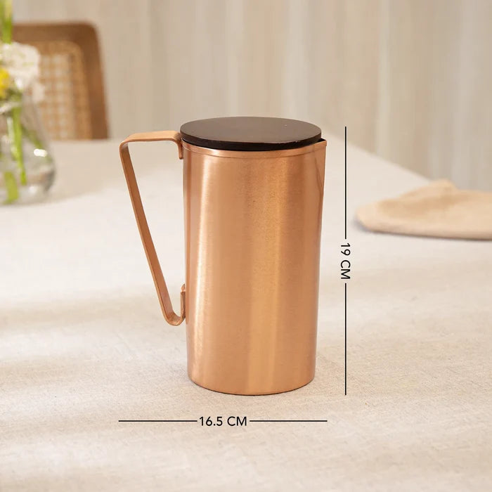 Neer Copper Jug with Wooden Lid