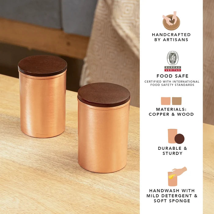Neer Copper Tumbler with Lid - Set of 2