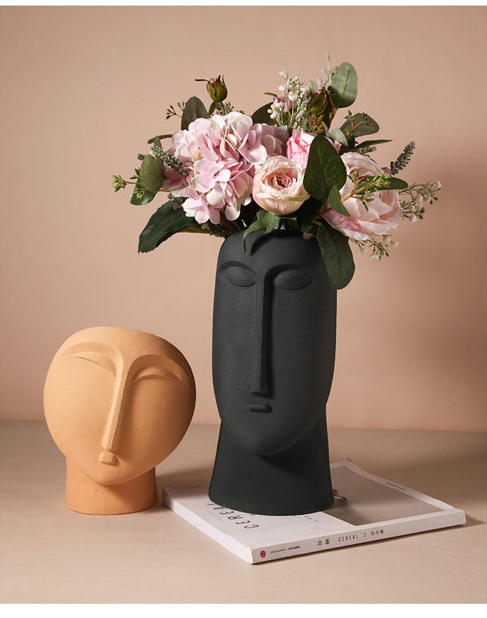 Nordic Figure Head Minimalist Ceramic Abstract Vase - Level Decor