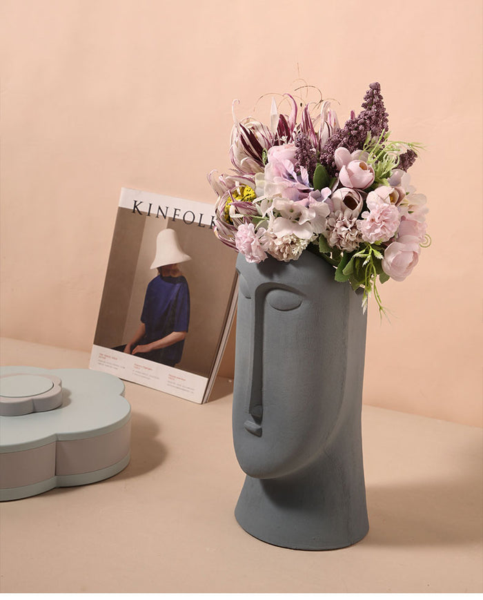 Nordic Figure Head Minimalist Ceramic Abstract Vase - Level Decor