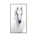 Nordic Style White Horse Canvas Painting - 20x35cm (No Frame) - Level Decor