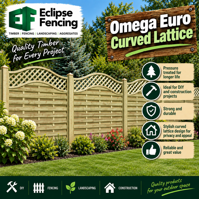 Omega Euro Curved Lattice Top – Elegant & Durable Garden Fencing-Eclipse Fencing