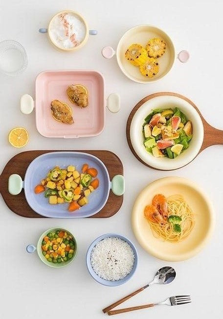 Pastel Binaural Wave Ceramic Ovenware Collection Parchway & Co.