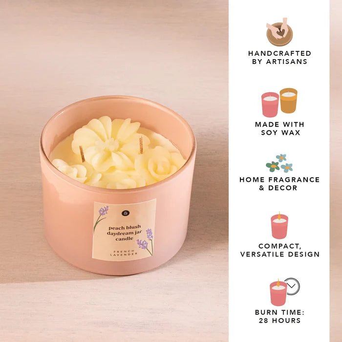 Peach Blush Daydream Jar Candle - French Lavender