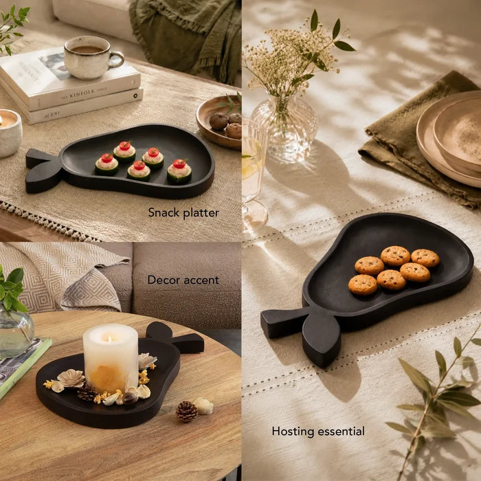 Pear Poetry Wooden Platter