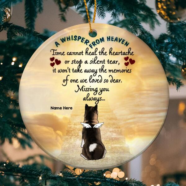 Personalised A Whisper From Heaven Circle Ceramic Ornament - Personalized Dog Lovers Decorative Christmas Ornament